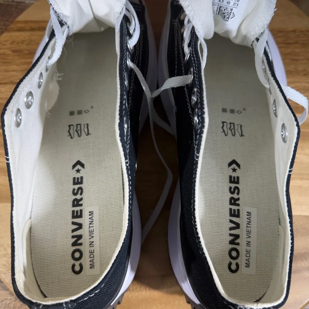 Converse Shoes Mens 9.5 Womens 11 Black Sneaker Run Star Hike‎ Low Top Platform